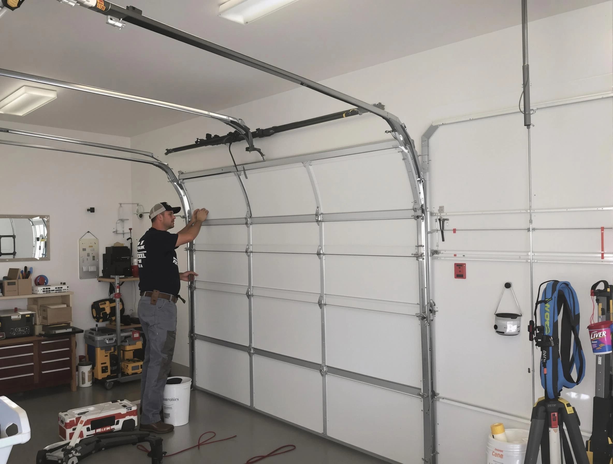 Trussville Garage Door Repair team installing new garage door in Trussville