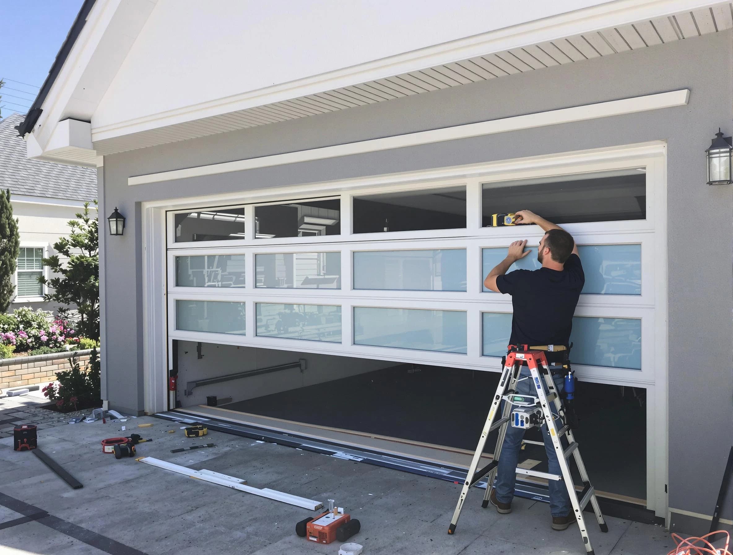 Trussville Garage Door Repair team performing garage door replacement in Trussville