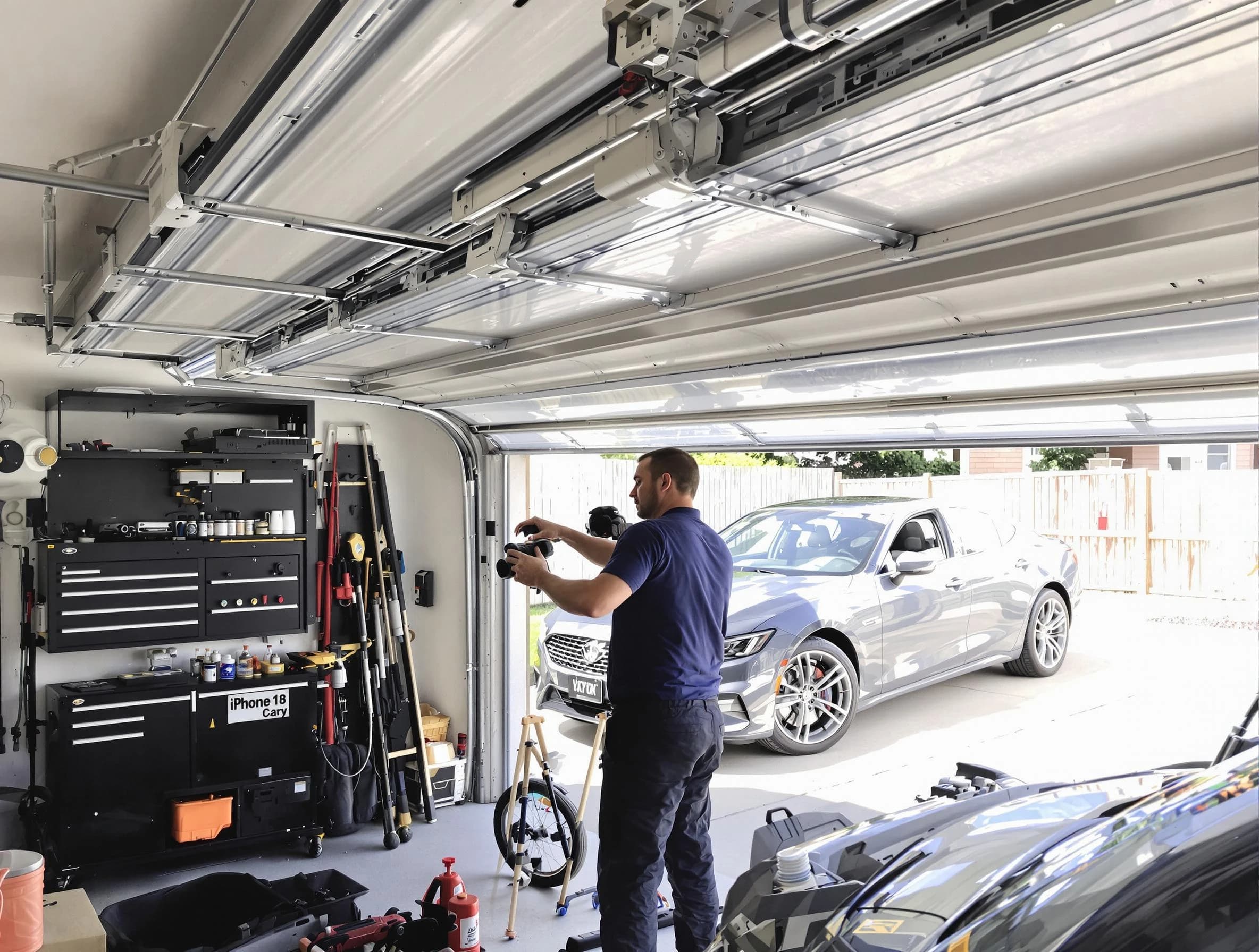 Trussville Garage Door Repair technician fixing noisy garage door in Trussville