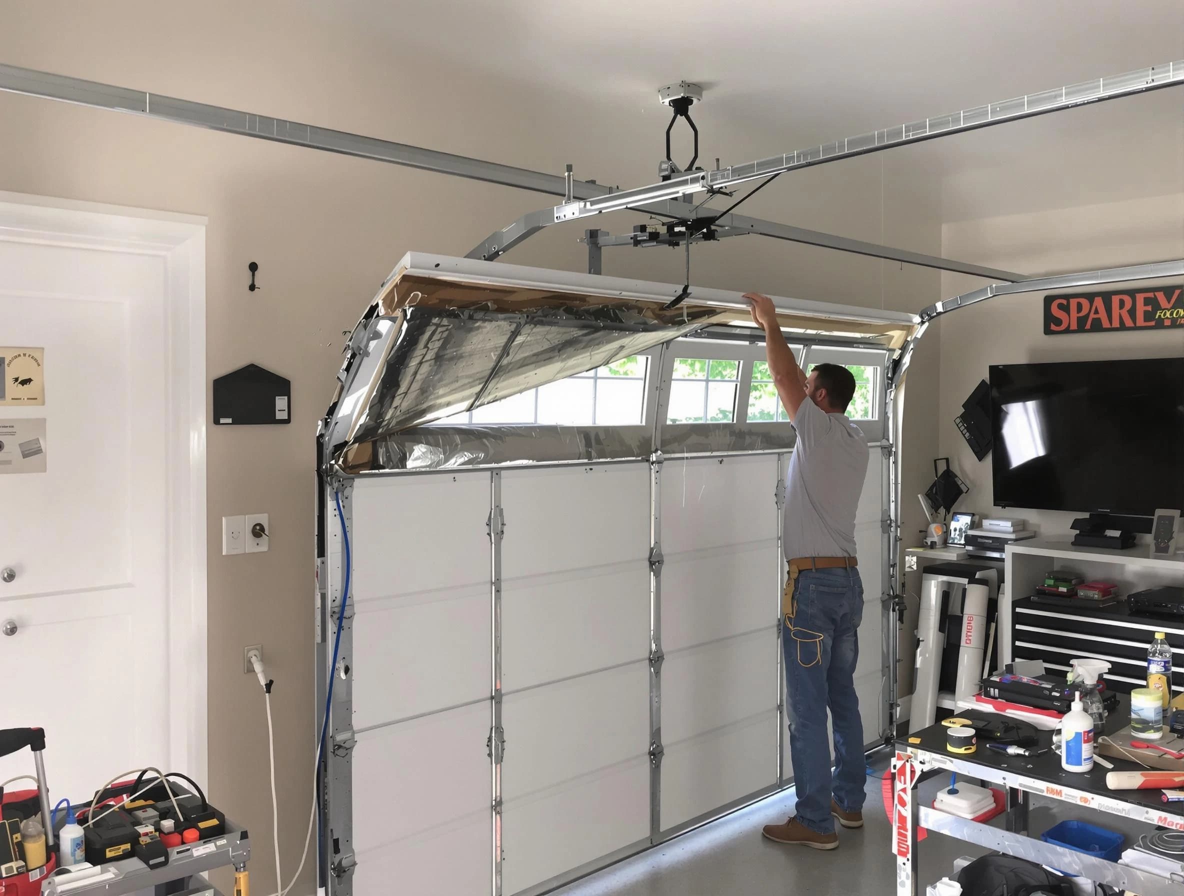 Garage door section replacement by Trussville Garage Door Repair in Trussville