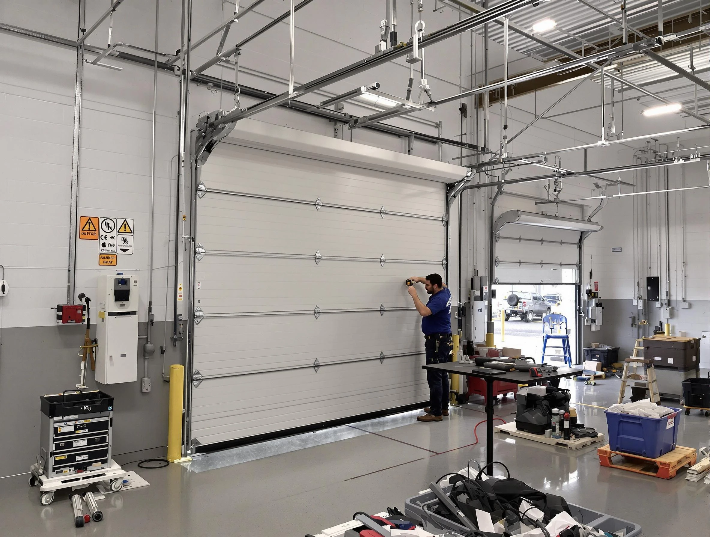 Commercial garage door repair being performed by Trussville Garage Door Repair expert in Trussville